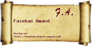 Fazekas Amand névjegykártya