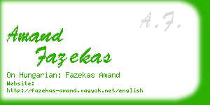 amand fazekas business card